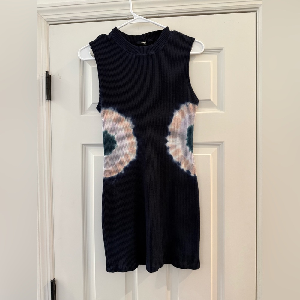 Monrow Tie Dye Dress Sleeveless Ribbed Mini Tank Dress Womens Medium - Picture 3 of 5